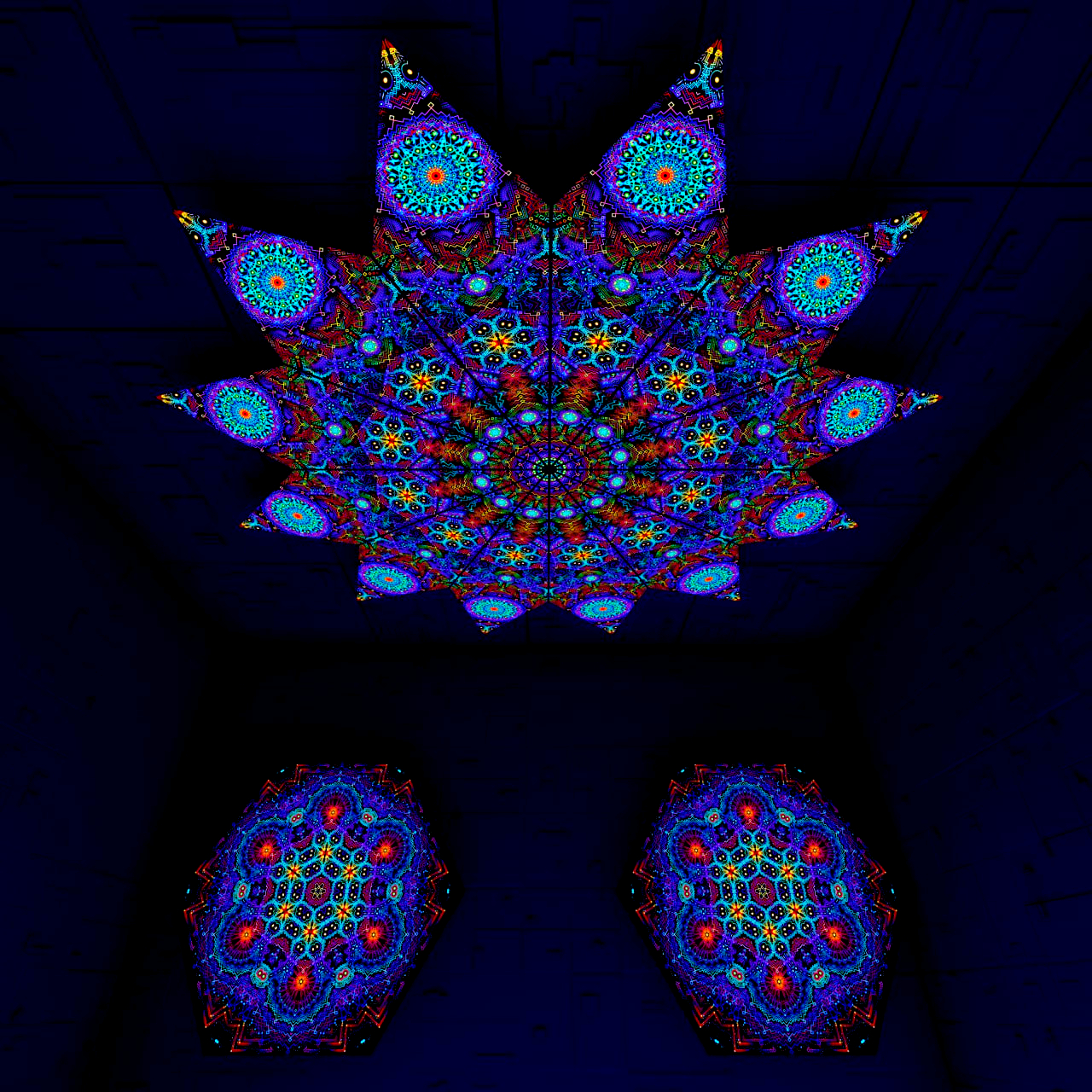 Katedra – Fractal1 – Psychedelic UV-Reactive Canopy – 12 petals set - Image 2