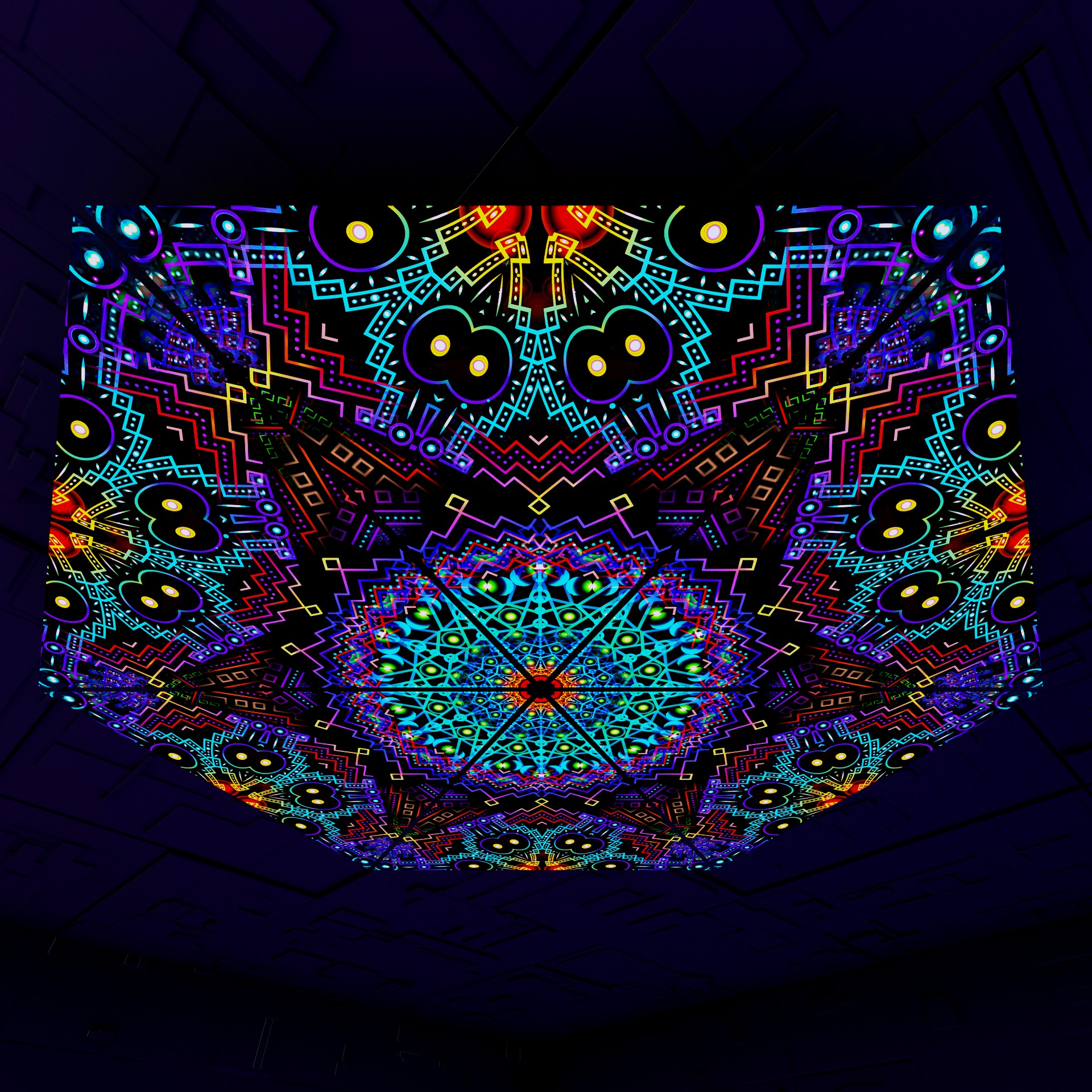 Katedra Triangle – TR01 – Psychedelic UV-Reactive Triangles Set – Psychedelic Party Decoration - Image 2