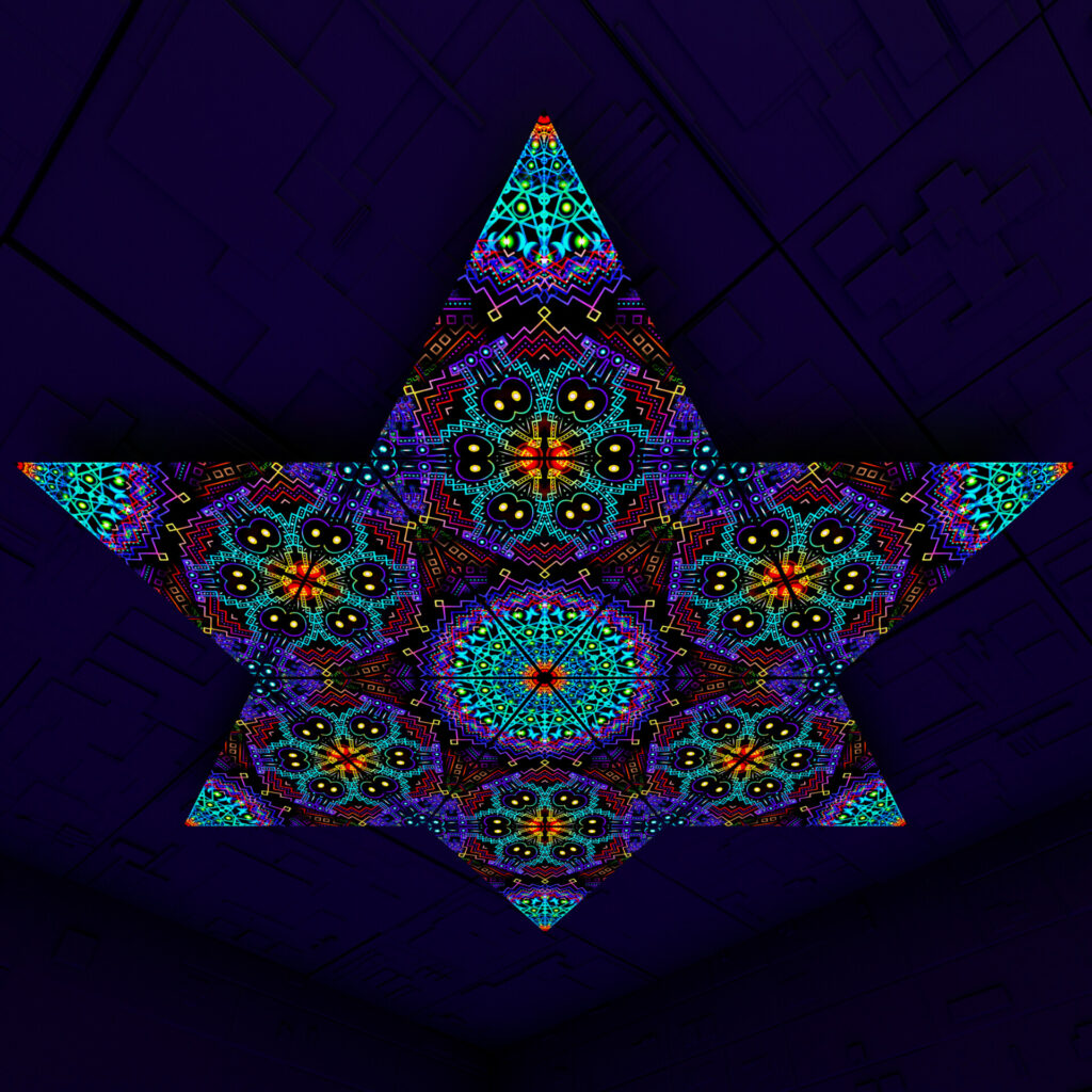 Katedra Triangle – TR01 – Psychedelic UV-Reactive Triangles Set – Psychedelic Party Decoration