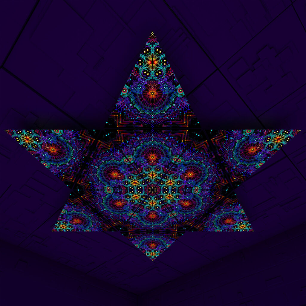 Katedra Triangle – TR02 – Psychedelic UV-Reactive Triangles Set – Psychedelic Party Decoration