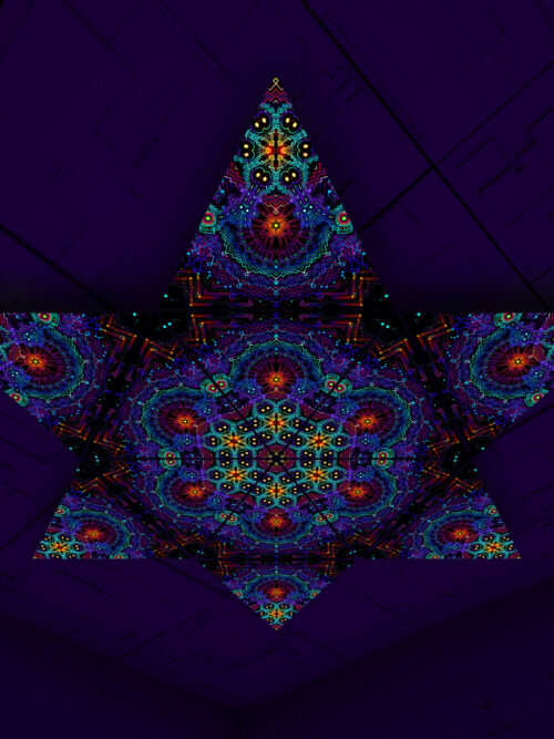 Katedra Triangle – TR02 – Psychedelic UV-Reactive Triangles Set – Psychedelic Party Decoration - Image 4