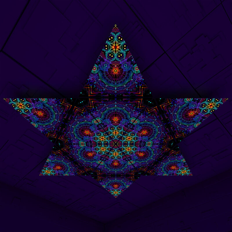 Katedra Triangle – TR02 – Psychedelic UV-Reactive Triangles Set – Psychedelic Party Decoration - Image 4
