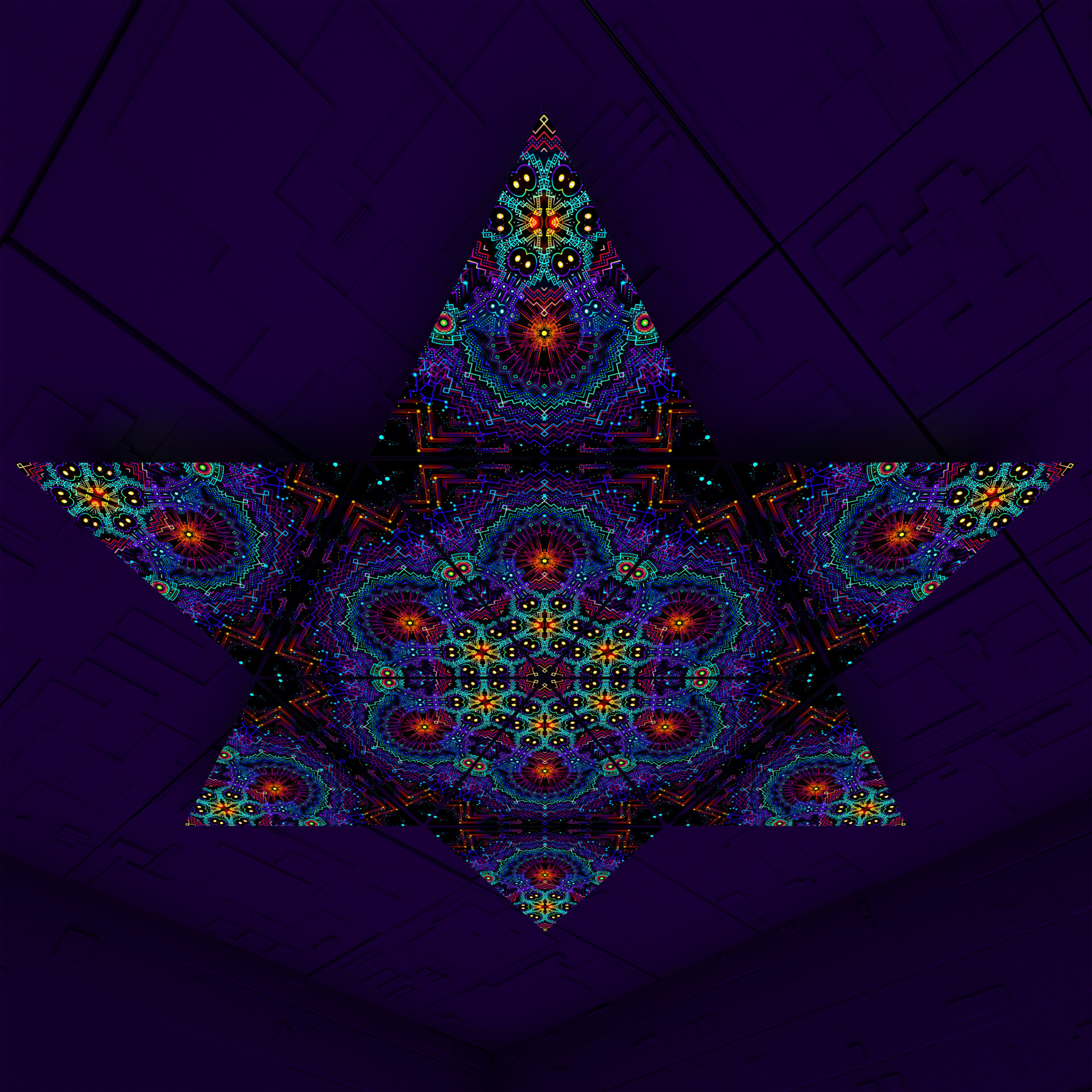 Katedra Triangle – TR02 – Psychedelic UV-Reactive Triangles Set – Psychedelic Party Decoration - Image 4