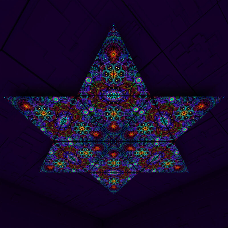Katedra Triangle – TR03 – Psychedelic UV-Reactive Triangles Set – Psychedelic Party Decoration - Image 4