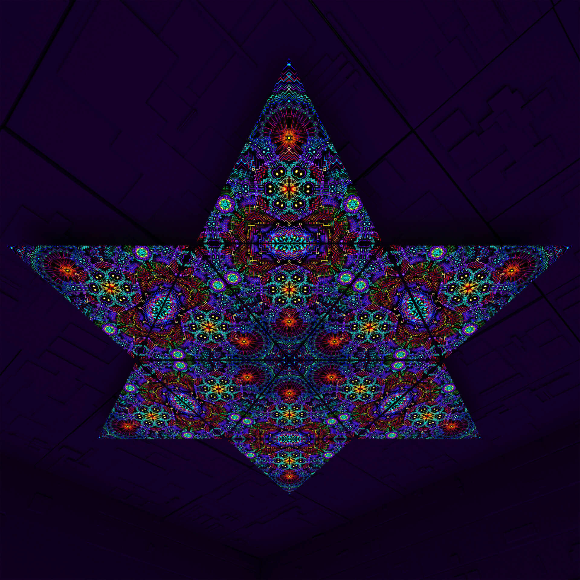Katedra Triangle – TR03 – Psychedelic UV-Reactive Triangles Set – Psychedelic Party Decoration - Image 4