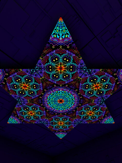 Katedra Triangle – TR01 – Psychedelic UV-Reactive Triangles Set – Psychedelic Party Decoration - Image 4