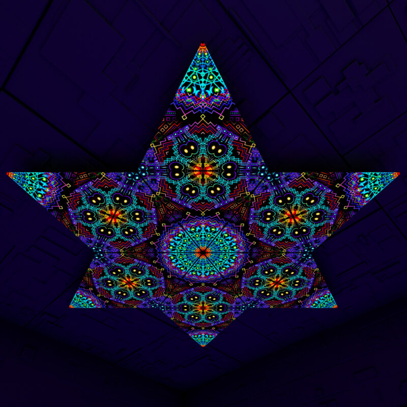 Katedra Triangle – TR01 – Psychedelic UV-Reactive Triangles Set – Psychedelic Party Decoration - Image 4