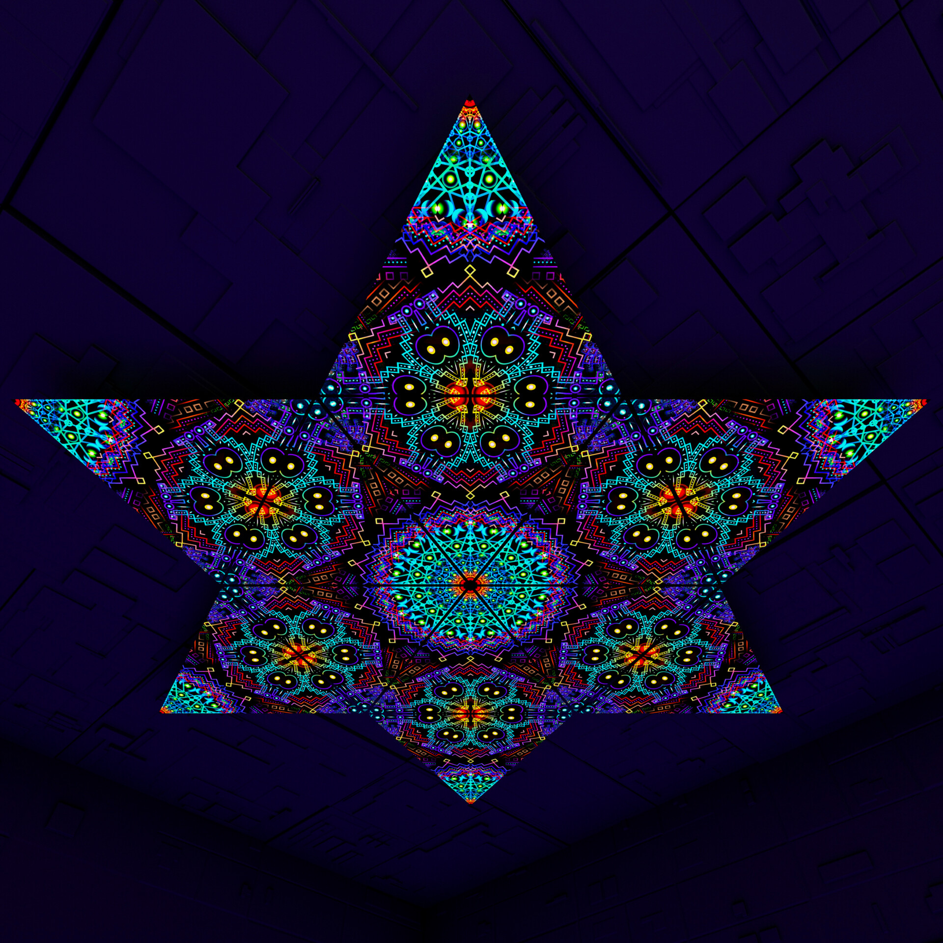 Katedra Triangle – TR01 – Psychedelic UV-Reactive Triangles Set – Psychedelic Party Decoration - Image 4