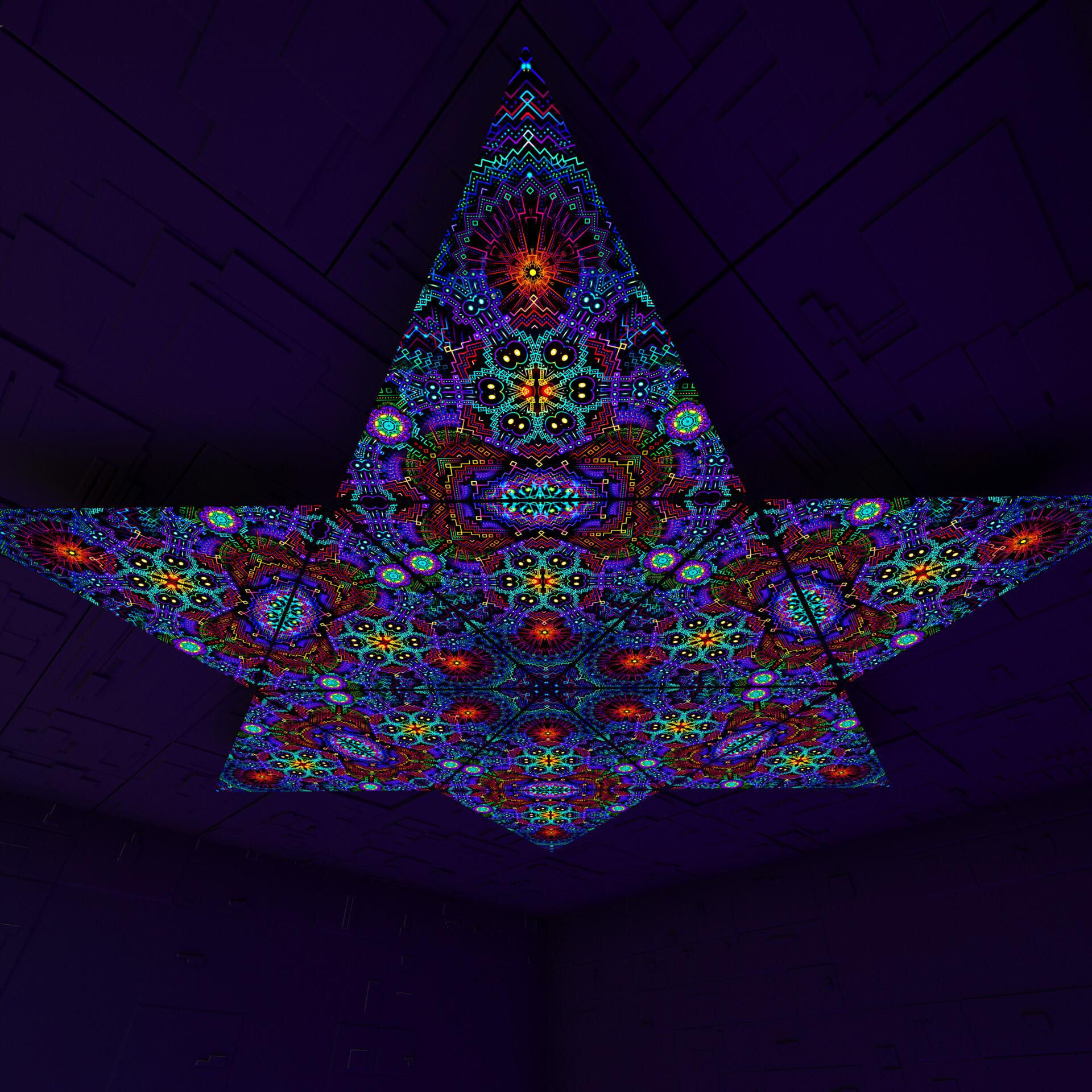 Katedra Triangle – TR03 – Psychedelic UV-Reactive Triangles Set – Psychedelic Party Decoration - Image 5