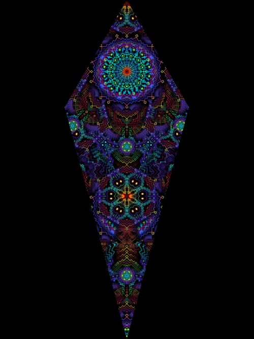 Katedra – Fractal1 – Psychedelic UV-Reactive Canopy – 12 petals set - Image 5