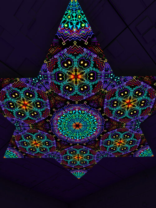 Katedra Diamond – DM02 – Psychedelic UV-Reactive Canopy Parts – Stretchable Print on Lycra - Image 1
