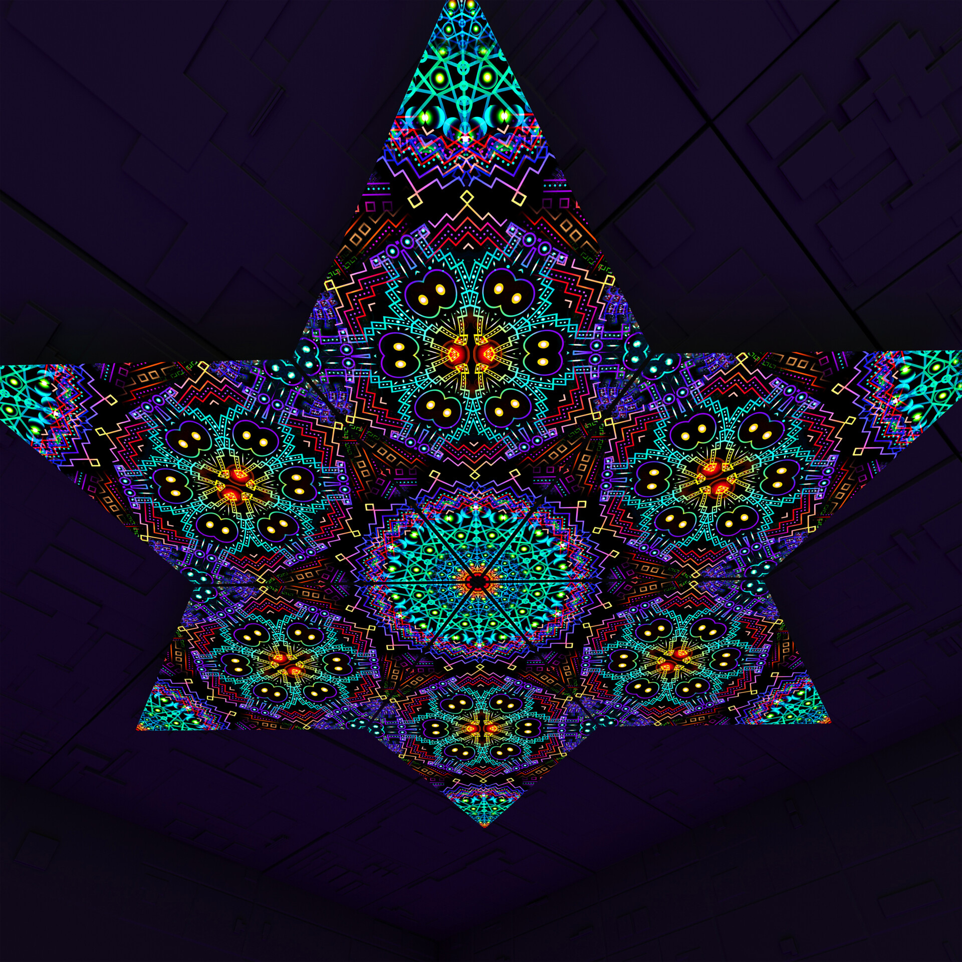Katedra Diamond – DM02 – Psychedelic UV-Reactive Canopy Parts – Stretchable Print on Lycra - Image 1