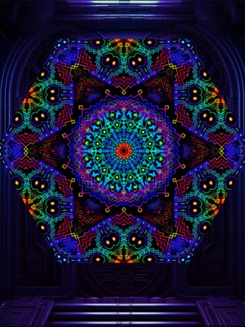 Katedra – UV-Hexagon – 02 – Psychedelic UV-Reactive Element – Ceiling Decoration - Image 1