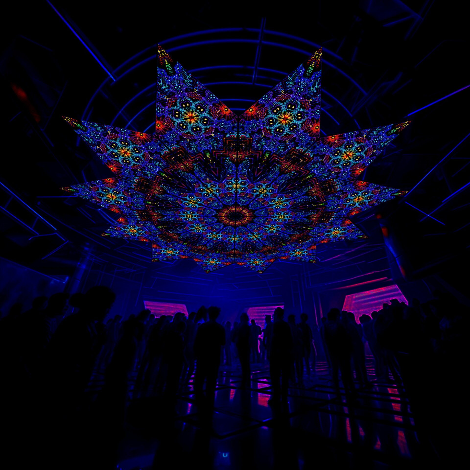Katedra – Fractal3 – Psychedelic UV-Reactive Canopy – 12 petals set - Image 3