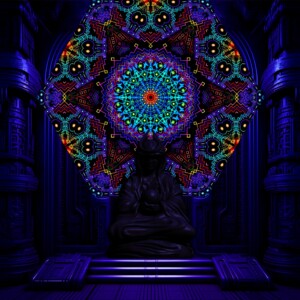 Katedra – UV-Hexagon – 02 – Psychedelic UV-Reactive Element – Ceiling Decoration