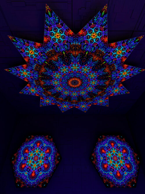 Katedra – Fractal3 – Psychedelic UV-Reactive Canopy – 12 petals set - Image 2
