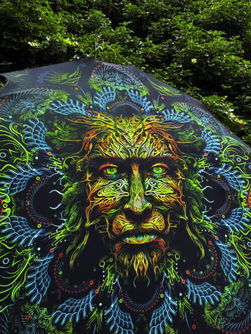Forest Spirit – UV-Hexagon – 01 – Psychedelic UV-Reactive Element – Ceiling Decoration - Image 2