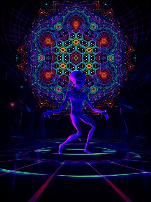 Katedra – UV-Hexagon – 01 – Psychedelic UV-Reactive Element – Ceiling Decoration - Image 2