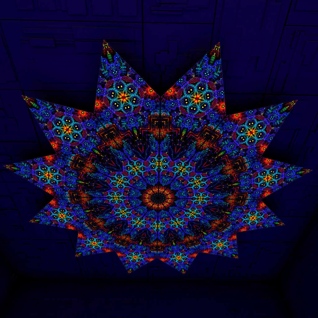Katedra – Fractal3 – Psychedelic UV-Reactive Canopy – 12 petals set