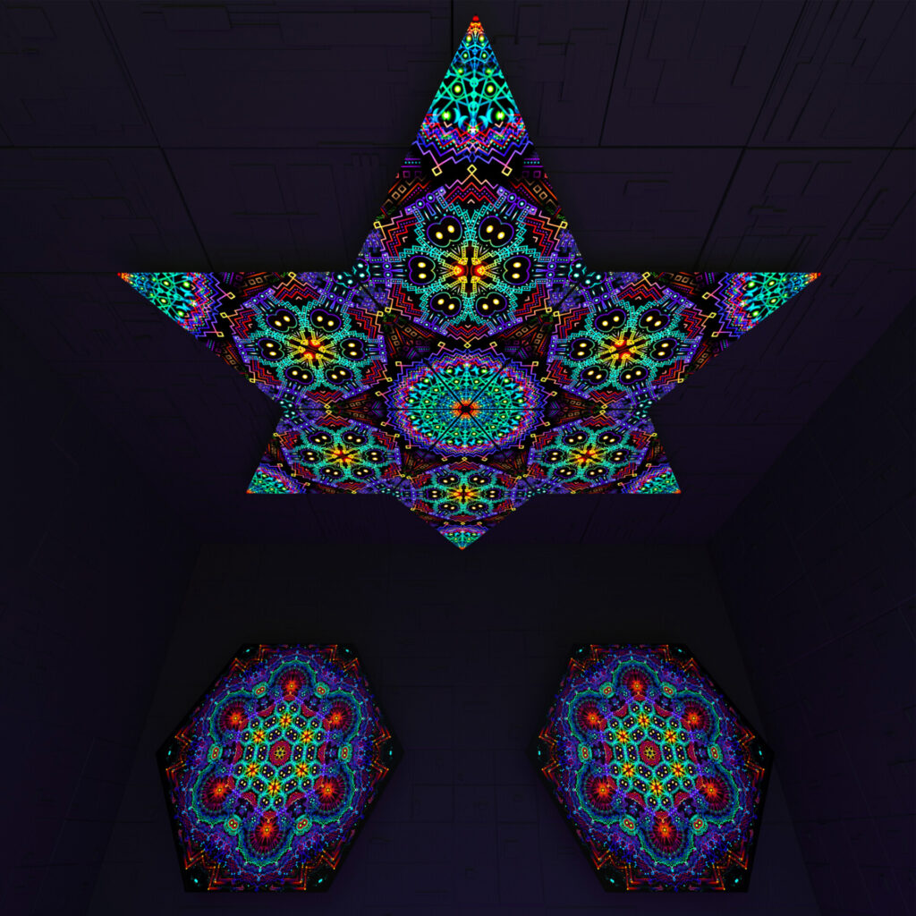 Katedra Diamond – DM02 – Psychedelic UV-Reactive Canopy Parts – Stretchable Print on Lycra