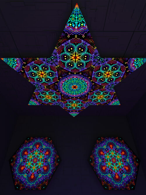Katedra Diamond – DM02 – Psychedelic UV-Reactive Canopy Parts – Stretchable Print on Lycra - Image 2