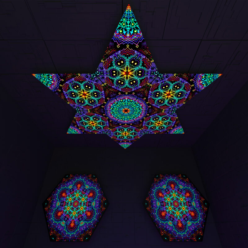 Katedra Diamond – DM02 – Psychedelic UV-Reactive Canopy Parts – Stretchable Print on Lycra - Image 2