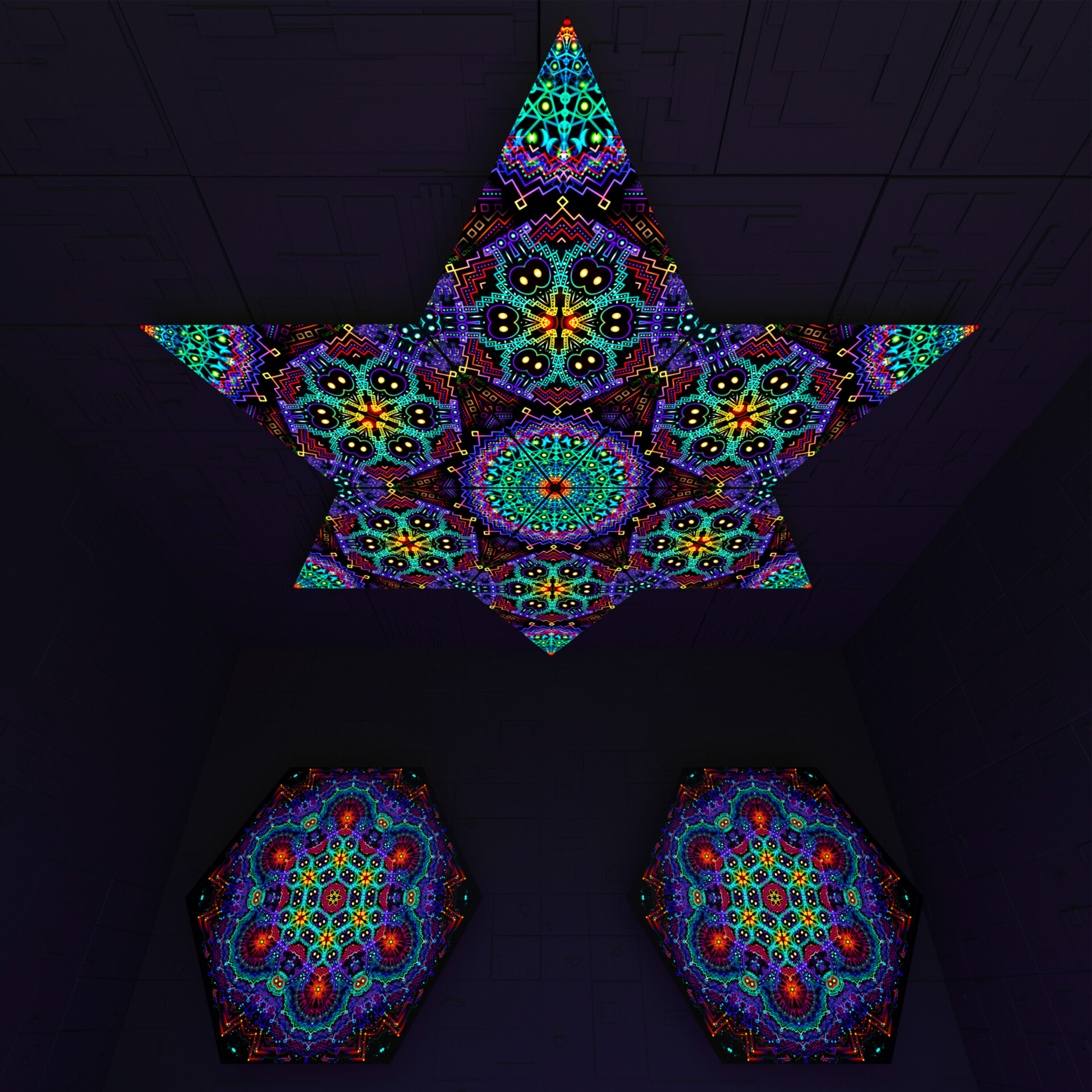 Katedra Diamond – DM02 – Psychedelic UV-Reactive Canopy Parts – Stretchable Print on Lycra - Image 2
