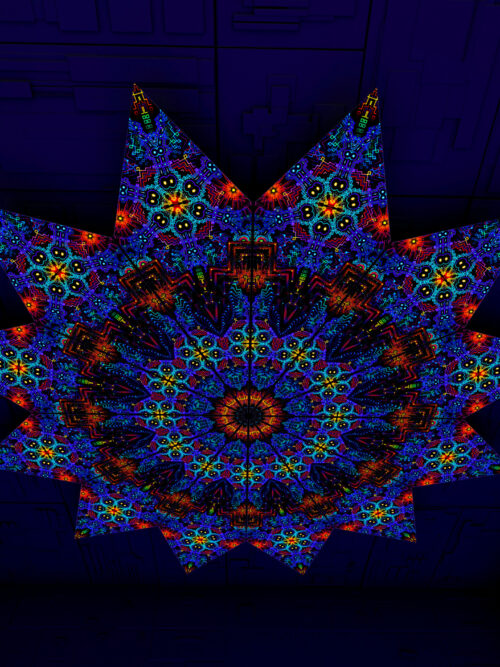 Katedra – Fractal3 – Psychedelic UV-Reactive Canopy – 12 petals set - Image 1