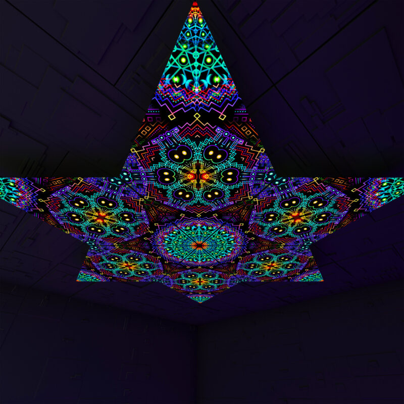 Katedra Diamond – DM02 – Psychedelic UV-Reactive Canopy Parts – Stretchable Print on Lycra - Image 3