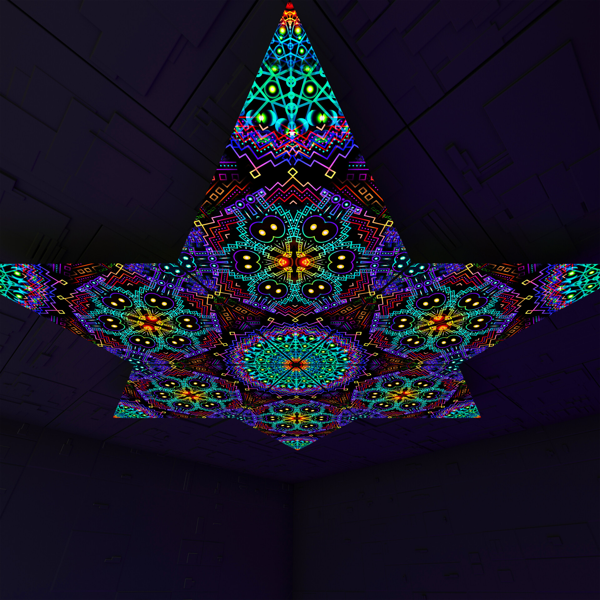 Katedra Diamond – DM02 – Psychedelic UV-Reactive Canopy Parts – Stretchable Print on Lycra - Image 3