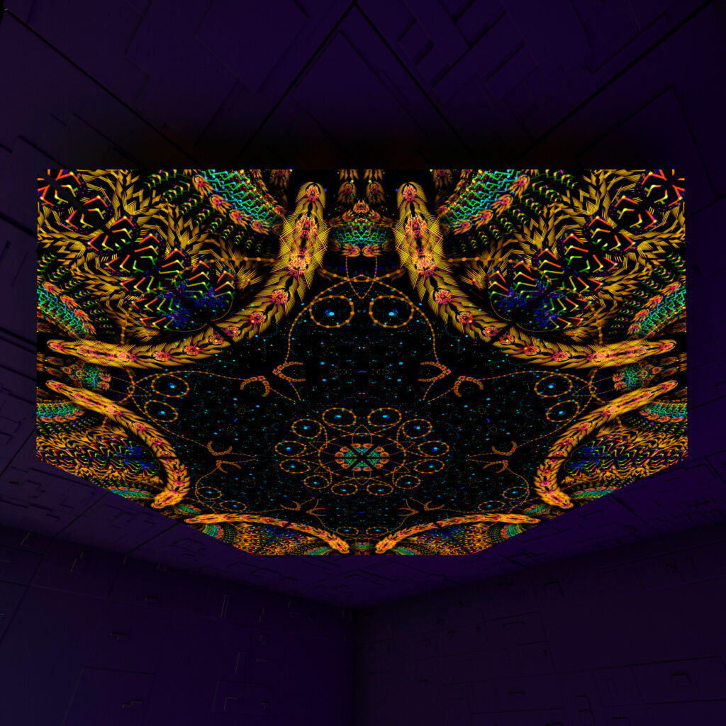 Cosmic Snakes Triangle – TR01 – Psychedelic UV-Reactive Triangles Set – Psychedelic Party Decoration