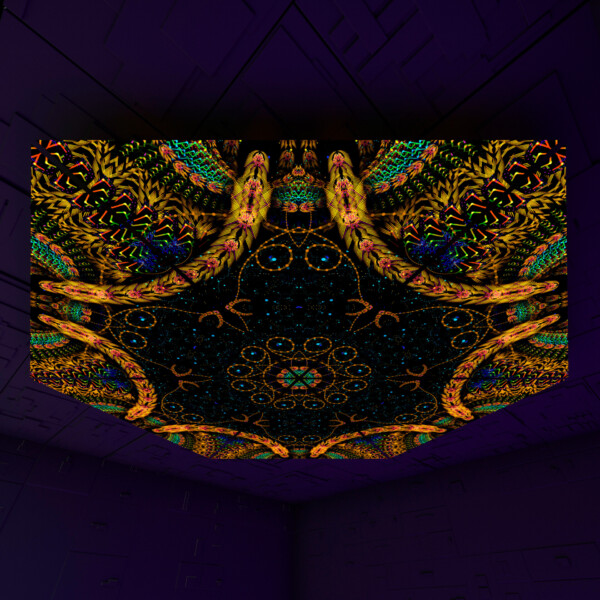 Cosmic Snakes Triangle – TR01 – Psychedelic UV-Reactive Triangles Set – Psychedelic Party Decoration