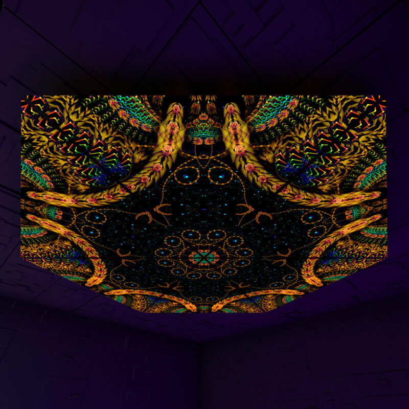 Cosmic Snakes Triangle – TR01 – Psychedelic UV-Reactive Triangles Set – Psychedelic Party Decoration - Image 2