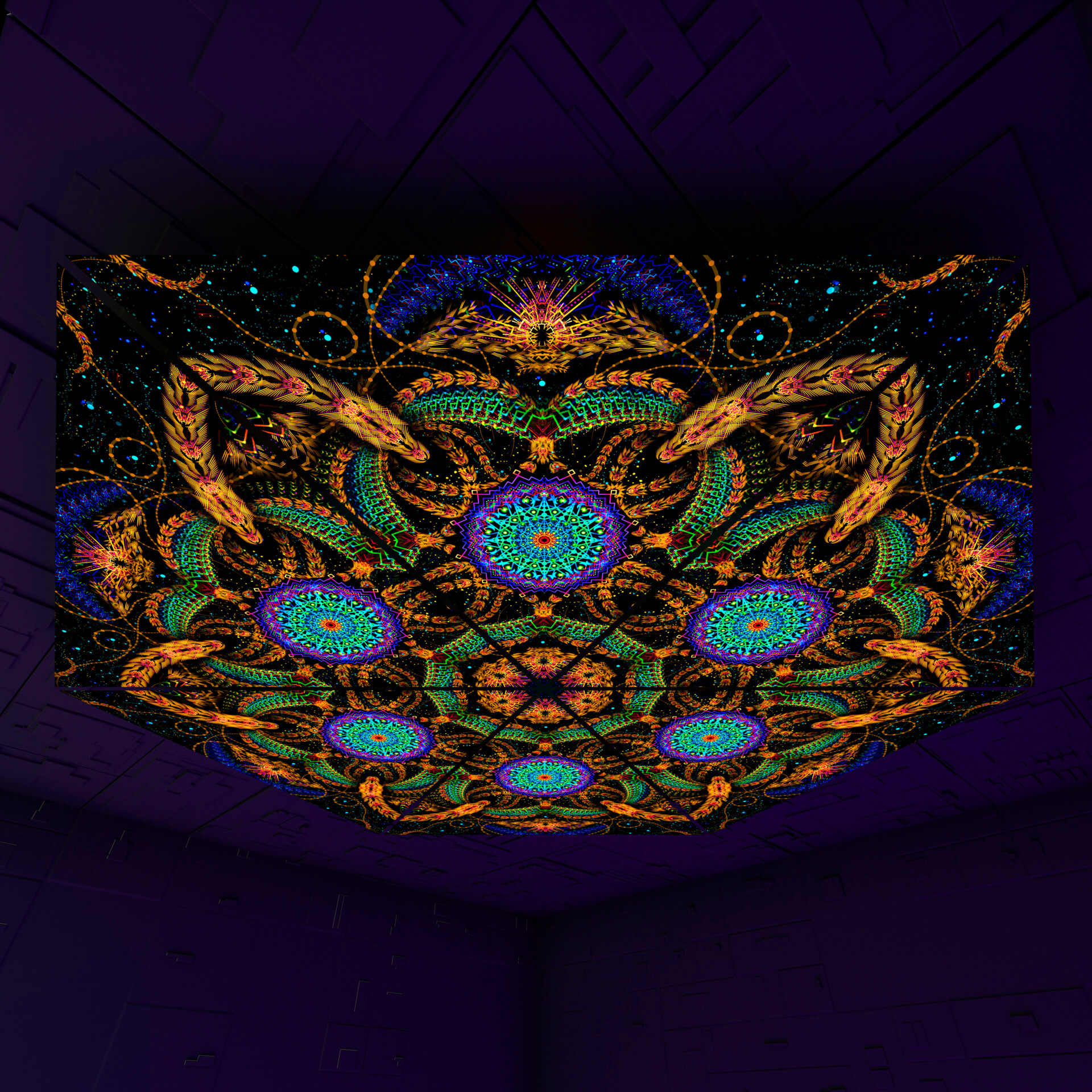 Cosmic Snakes Triangle – TR02 – Psychedelic UV-Reactive Triangles Set – Psychedelic Party Decoration - Image 2