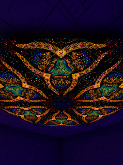 Cosmic Snakes Triangle – TR03 – Psychedelic UV-Reactive Triangles Set – Psychedelic Party Decoration - Image 2