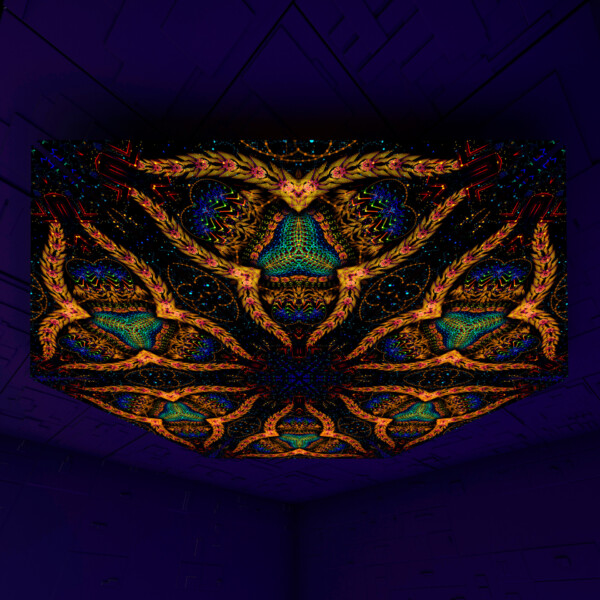 Cosmic Snakes Triangle – TR03 – Psychedelic UV-Reactive Triangles Set – Psychedelic Party Decoration