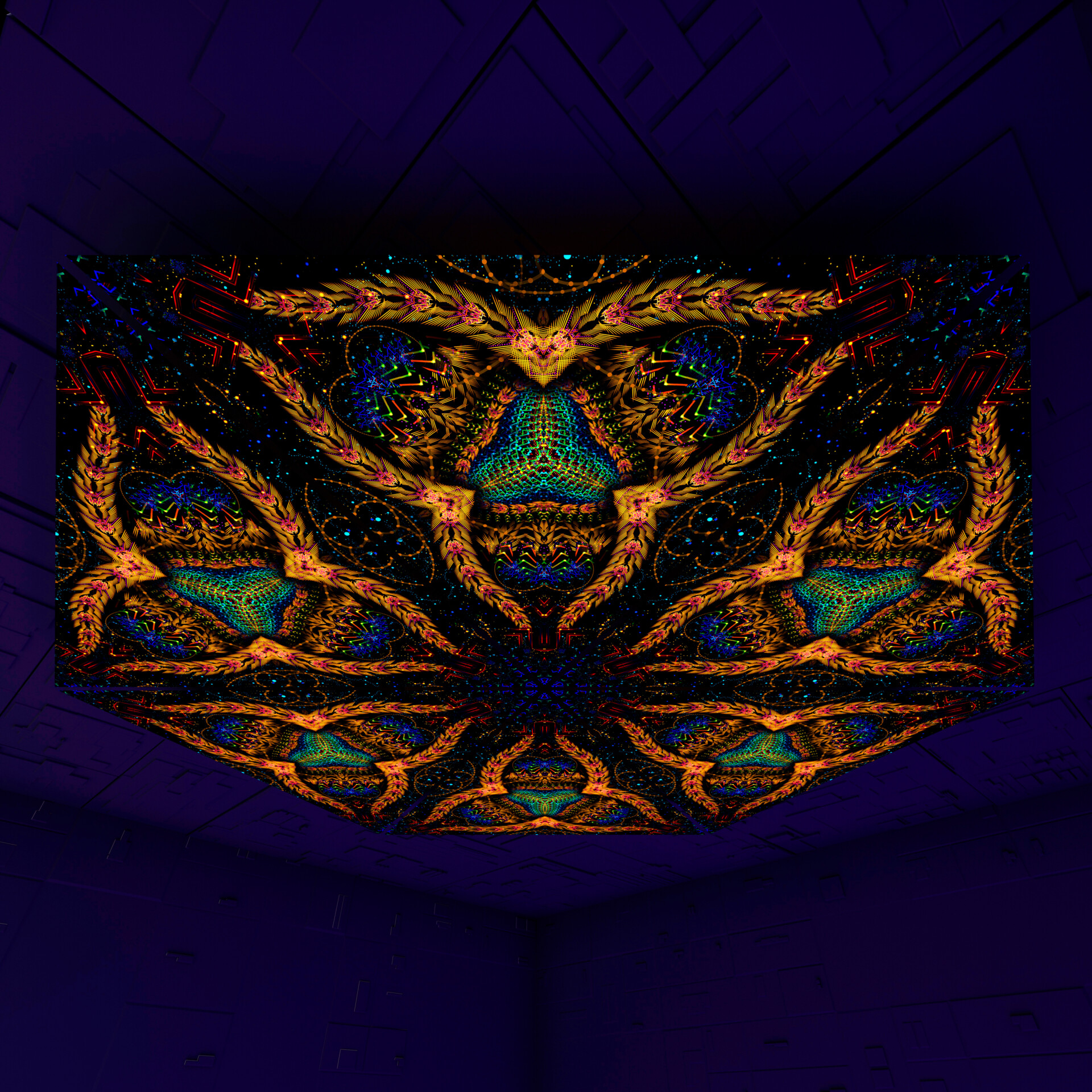 Cosmic Snakes Triangle – TR03 – Psychedelic UV-Reactive Triangles Set – Psychedelic Party Decoration - Image 2