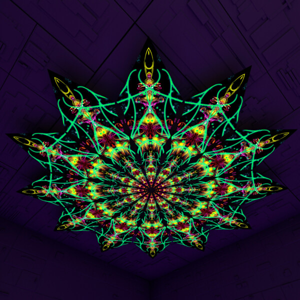 Reincarnation – Fractal5 – Psychedelic UV-Reactive Canopy – 12 petals set