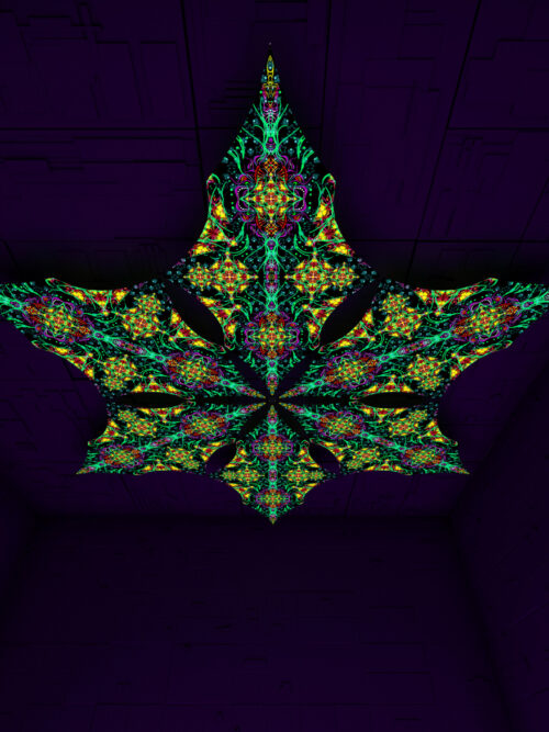 Reincarnation – Hexagram – AG-DM01 – UV-Canopy – Psychedelic Party Decoration - Image 2