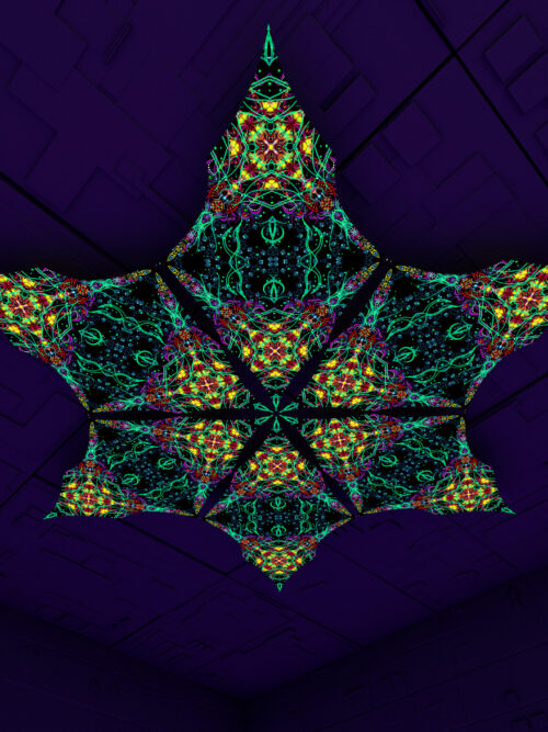 Reincarnation – Hexagram – DM03 – UV-Canopy – Psychedelic Party Decoration - Image 2