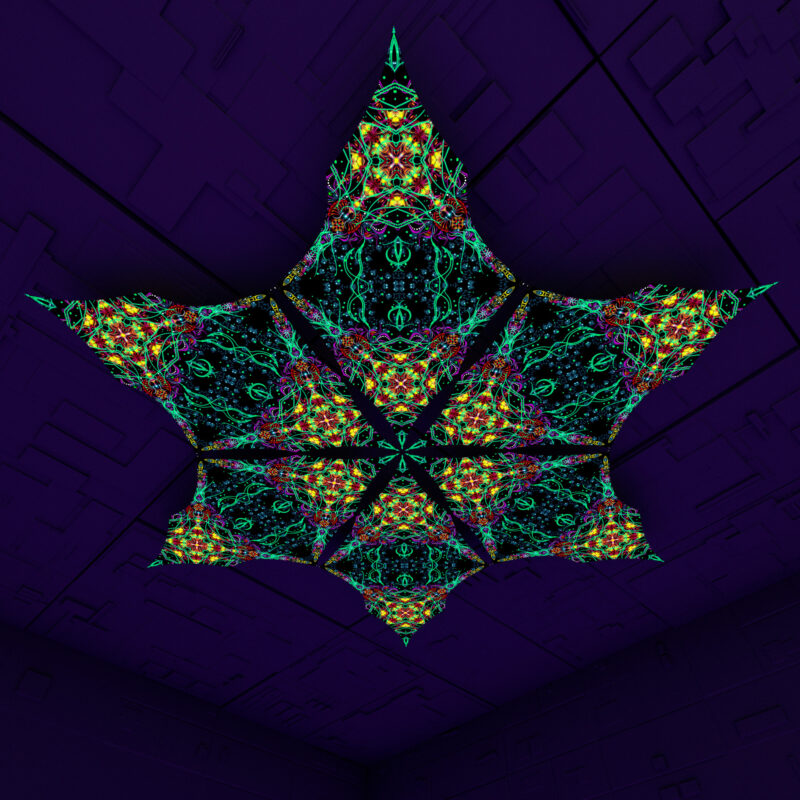Reincarnation – Hexagram – DM03 – UV-Canopy – Psychedelic Party Decoration - Image 2