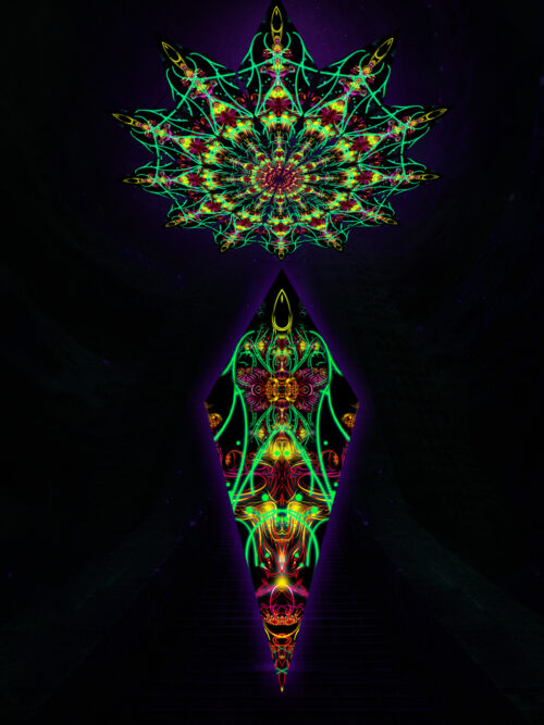 Reincarnation – Fractal6 – Psychedelic UV-Reactive Canopy – 12 petals set - Image 4
