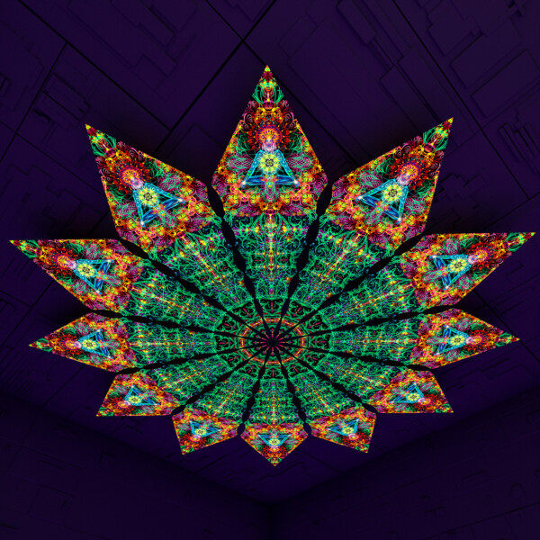 Reincarnation – Fractal3 – Psychedelic UV-Reactive Canopy – 12 petals set