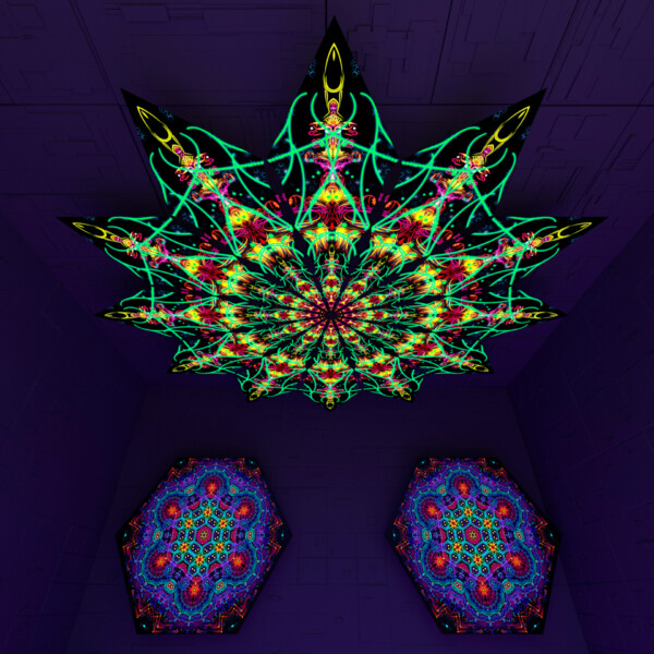 Reincarnation – Fractal5 – Psychedelic UV-Reactive Canopy – 12 petals set