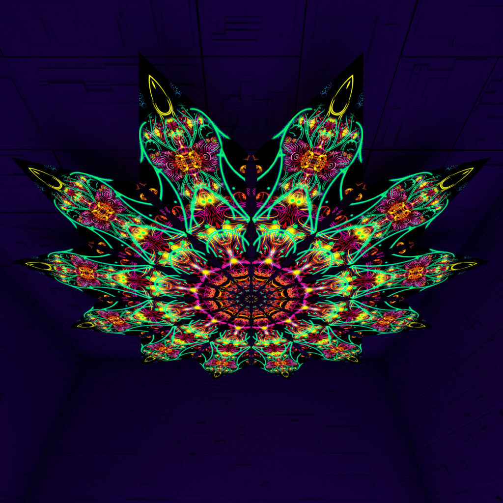 Reincarnation – Fractal6 – Psychedelic UV-Reactive Canopy – 12 petals set