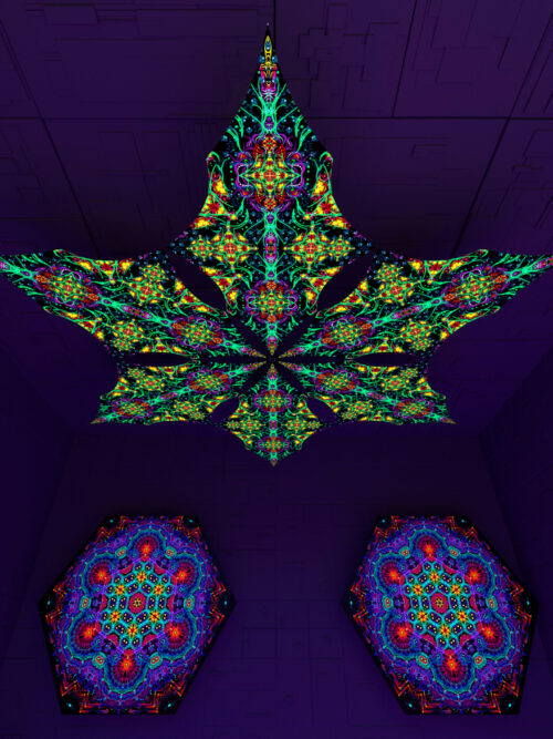Reincarnation – Hexagram – AG-DM01 – UV-Canopy – Psychedelic Party Decoration - Image 3