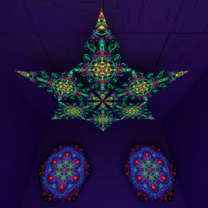 Reincarnation – Hexagram – DM02 – UV-Canopy – Psychedelic Party Decoration
