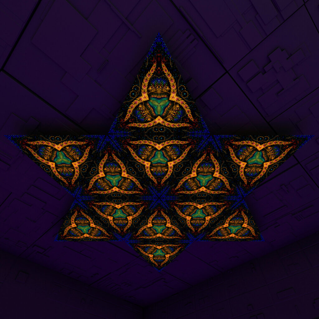 Cosmic Snakes Triangle – TR03 – Psychedelic UV-Reactive Triangles Set – Psychedelic Party Decoration