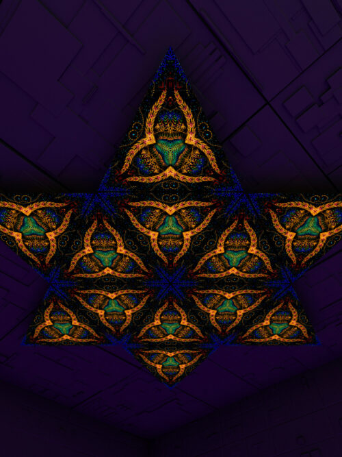 Cosmic Snakes Triangle – TR03 – Psychedelic UV-Reactive Triangles Set – Psychedelic Party Decoration - Image 4
