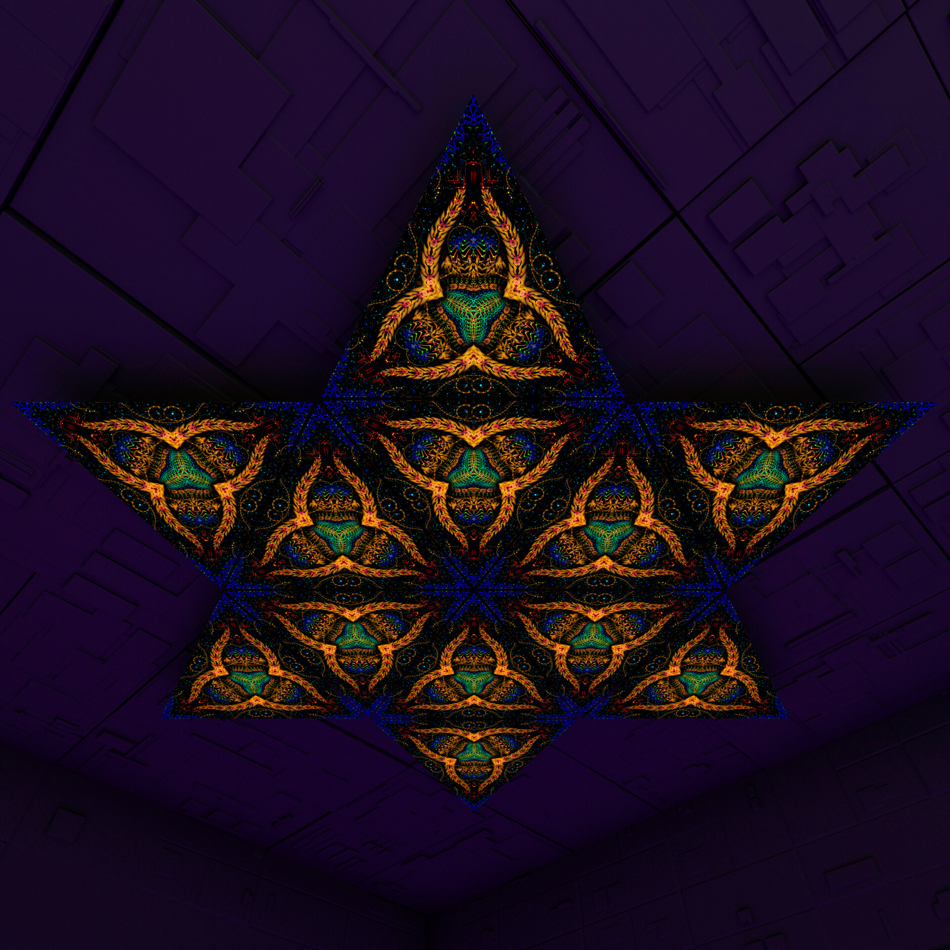 Cosmic Snakes Triangle – TR03 – Psychedelic UV-Reactive Triangles Set – Psychedelic Party Decoration - Image 4